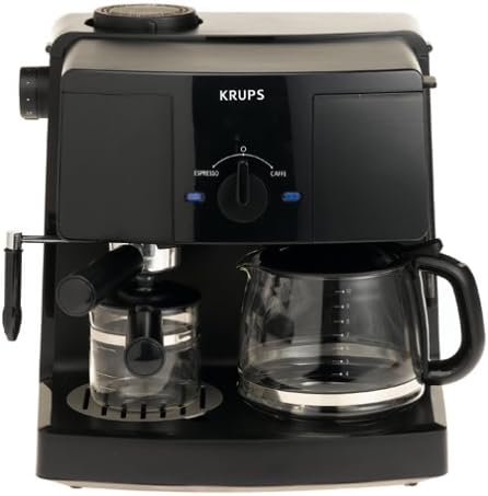 KRUPS XP1500 Coffee Maker and Espresso Machine Combination, Black