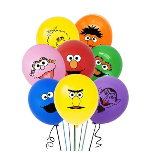LKNBF Sesame Street Cumpleaños Decoracion, Decoraciones De Fiesta De Cumpleaños De Barrio Sésamo, Globos de Fiesta de Sesame Street, Adornos para Pastel de Juegos, para Baby Shower Cover