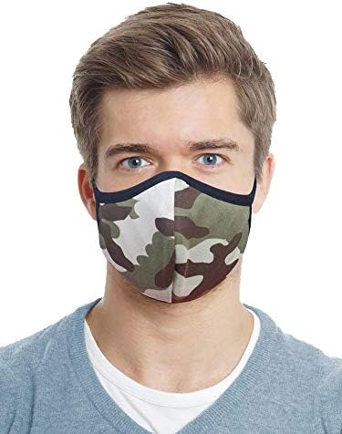 Designers Union Premium Face & Mouth Mask,3 Layers, Washable, Reusable Quality Cotton/Polypropylene Sewn in Filter Face Masks. Made in USA - (Olive Camo)