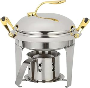 Xiaoyiwin Elegancka Taca Podgrzewacz Stalowy Złote Akcenty