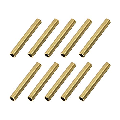 sourcing map Brass Round Tube, 4mm OD 0.5mm Wall Thickness 30mm Length Seamless Pipe Tubing for DIY Crafts 10 Pcs