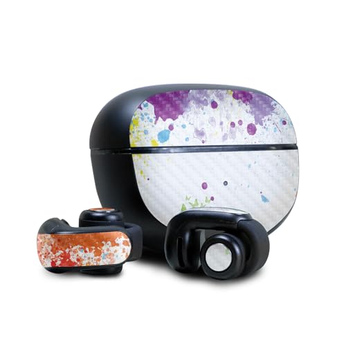 Image of Carbon Fiber Skin Compatible with Bose Ultra Open Earbuds - Splash of Color - Premium 3M Vinyl Protective Wrap Decal Cover - Easy to Apply | Crafted in The USA by MightySkins