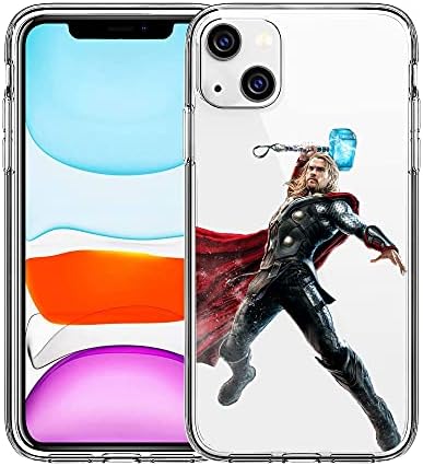 Compatible with iPhone 13 Case, Cool Design Premium Soft Silicone Full-Body Protective Clear Case for Men/Women/Girl/Boy (Thor-1)