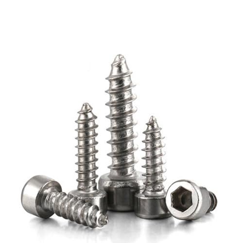 10pcs M5 Cylinder head inner hexagon Self-tapping screw Allen Cup heads Audio bolt 304 stainless steel 12mm-40mm Length - (Dimensions: M5x30mm)