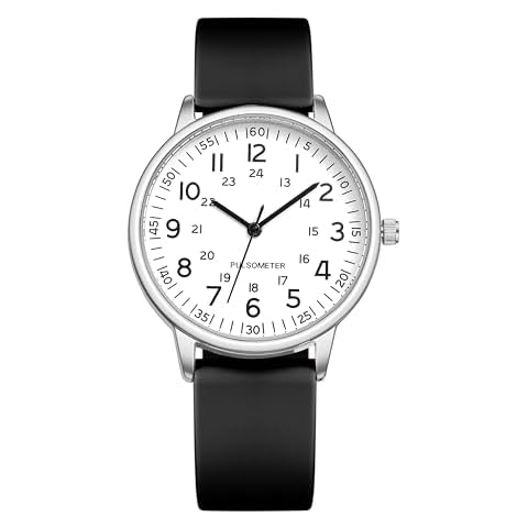 LAIMAI Women's Quartz Watches Nurses and Doctors Ladies Luminous Easy Reader Watch Dial Silicone Watch Waterproof（0077 WE BK） Cover