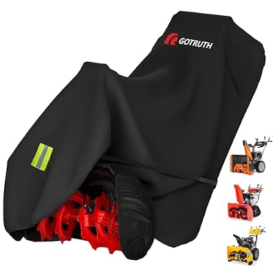 Snow Blower Cover, Heavy 900D Oxford Fabric Waterproof Outdoor Snowblower Covers, Universal Size Fits Single and Two Stage Snow Blowers, Water, Wind, UV, W/Adjustable Buckle and Vents - Black