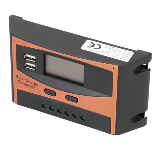 Image of 12V /24V Solar Charge Controller, PWM Solar Power Controller with Dual USB Ports, Digital Display for Solar Panel System, IP32 High Efficient Controlling Device for Lead (50A)