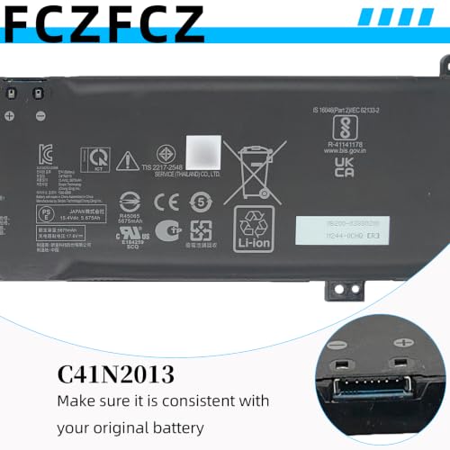 Image of C41N2013 Battery Replacement for Asus ROG Strix Scar 15 G533 / G15 G513 / G17 G713 / Zephyrus M16 GU603 / G15 GA503 / S17 GX703 / TUF Gaming F15 FX507 Series C41N2013-1 0B200-03880000 90Wh