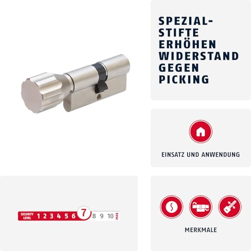 ABUS Profil-Zylinder KD6XNP 30/30 mit Codekarte und 5 Schlüsseln, 50716