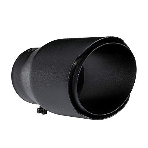 Black Exhaust Tip - 3 Inch Inlet Bolt On Design- Stainless Steel Car Muffler Tips 3" Id X 4"Od X 8"L #TOP5