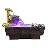 Innenbrunnen Kreativer Desktop-Harzbrunnen Steinmühlentopf Wasserfall Desktop-Brunnen Kleiner Fischteich Wasserfall Zerstäubter Luftbefeuchter Innenraumdekoration Innenentspannung Desktop-Brunnen