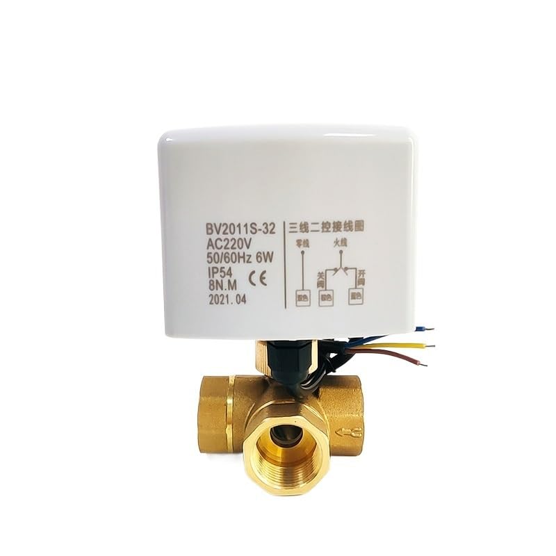PAKMEZ 1/2" 3/4" 1" 1-1/4" 1-1/2" mosiężny zawór kulowy trzy sterowanie drutem trójdrożny 220 V 24 V 12 V (1/2", 220 V AC)