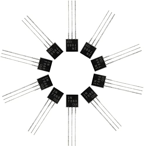 2N7000 Sic Mosfet Transistor TO-92 200mA 60V n-FET MOS N-Channel Feld Effect Transistor (Pack of 10pcs)