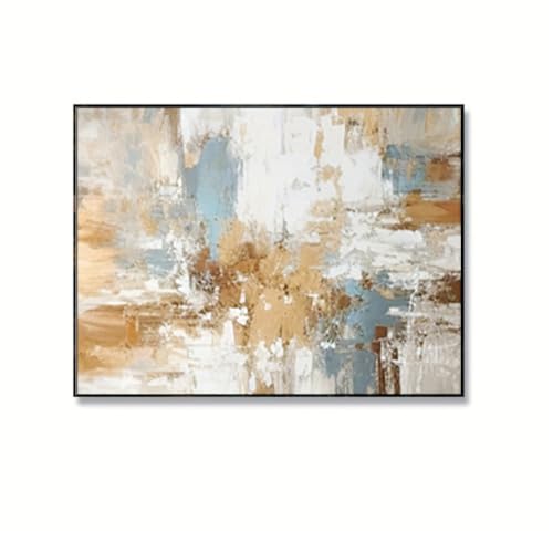AOXUBI Frameless Modern Abstract Canvas Wall Art - Earthy Tones & Soft Muted color Palette Neutral Painting for Living Room(40x60cm/16x24in/Unframed)