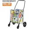 Folding Shopping Cart With 22 Gallon Large Basket,Utility Cart With 360