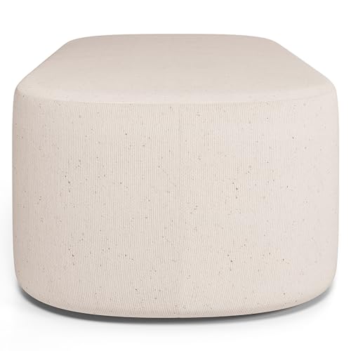 Puff Decorativo Orgânico para Living Quarto 100cm Doha W01 Linho Cru - Lyam Decor