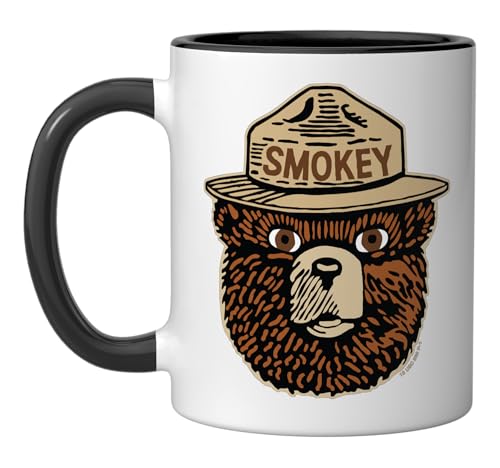 Taza Cerámica Vintage Smokey Bear Negro/Blanco 11oz miniatura 1