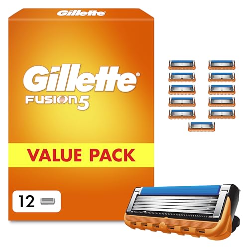 Gillette Lames de Rasoir Homme Fusion 5, Pack de 12 –...