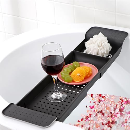 Supports de rangement de baignoire multifonctionnels et plateau de bain réglable pour maison