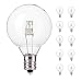 Brightown G40 LED Bulbs Clear Globe Screw Base LED Light Bulbs, 0.4W, 1.5-Inch, Pack of 10