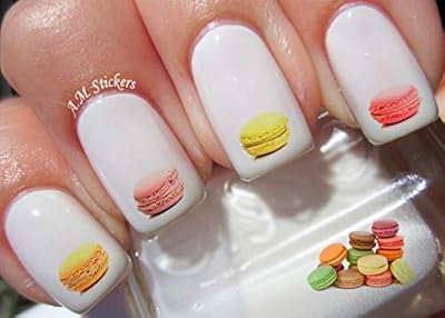 Macaron Water Nail Art Transfers Stickers Decals - Set of 58 - A1037