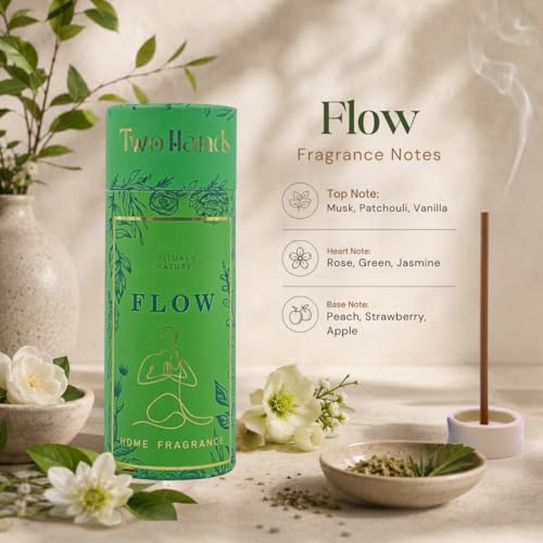 Image of Twohands Premium Bambooless Dhoop Sticks Combo Pack of 3 - Rose Oudh, Blue Moon & Flow |30 Sticks Each with Ceramic Stand |Charcoal Free Dhoopam,Dhup & Incense Sticks for Pooja, Meditation