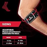 Mueller HG80 Premium Tennis Elbow Brace – Size Large/X-Large – Adults Black Adjustable Compression Support for Tennis & Golfers Elbow – Breathable Antimicrobial Forearm Brace – Day & Sport Wear - Image 6