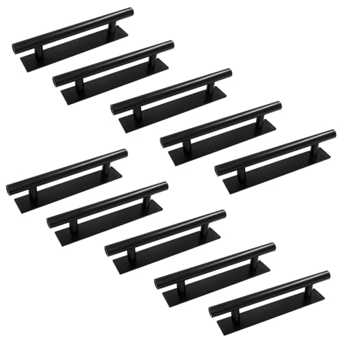 Unlorspy Self Adhesive Cabinet Handles Pulls, Black, 10 Pcs, 135mm