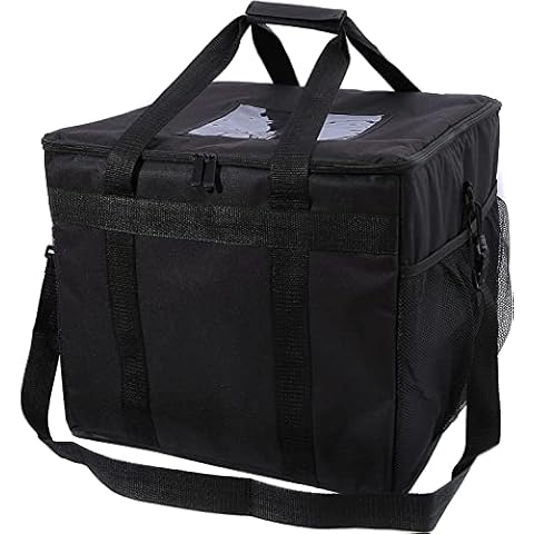 FIZZYBERRIES Food Delivery Bag with Zippers Insulated Reusable Grocery Bag Heavy Duty for Groceries Hot and Cold Food Pizza Delivery Bag Cover