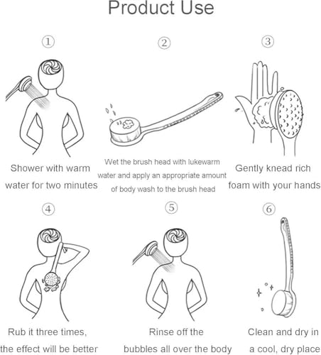 Image of Body Brush Dry Brushing Shower Bath Brush Long Handle Gentle Back Skin Scrubber Exfoliate Massage Improve Blood Circulation Cellulite Treatment