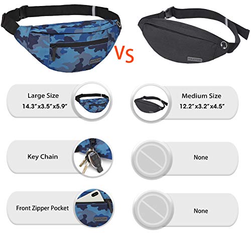 Pacote de pochete grande com 4 bolsos com zíper resistente à água e ajustável na cintura para esport