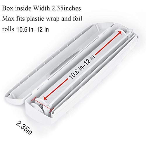 Styxon/Plastic Tissue Paper Kitchen Aluminium Foil Holder Food Wrap Cutter Dispenser, White - Image 4 thumbnail