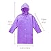Walsilk 2Pack Emergency Rain Ponchos for Kids,Waterproof Child Raincoats with Hood and Sleeves,Portable & Lightweight (2Purple)