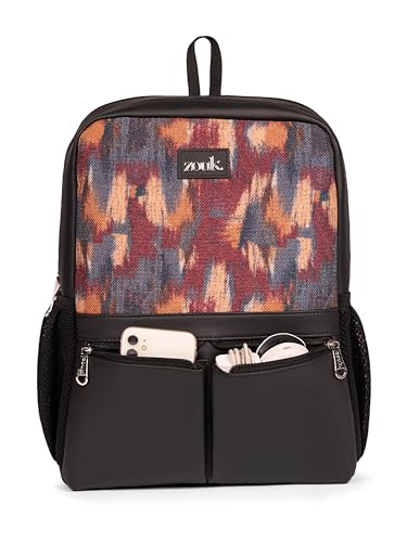 Image of ZOUK Men's Office Laptop Backpack (15.6 Inch) | Vegan Leather Travel Bag with Dual Compartments, Padded Laptop Sleeve, Trolley Sleeve, Waterproof Lining & Multiple Pockets |