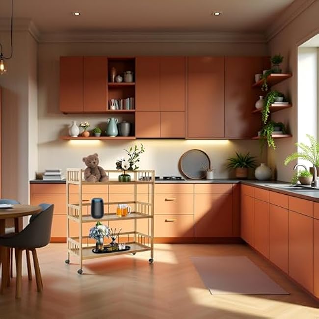 3 Tier Rolling Cart, 27.5¡Á11.8¡Á32.3 Portable Removable Kitchen Trolley with Universal Wheels, Storage Organizer Utility Cart for Living Room Kitchen-AVBHvqoq