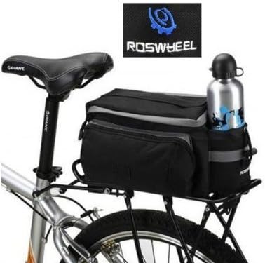 Black Multi-functional Bicycle Rear Seat Trunk Bag Shoulder Handbag Bag Pannier by Generic