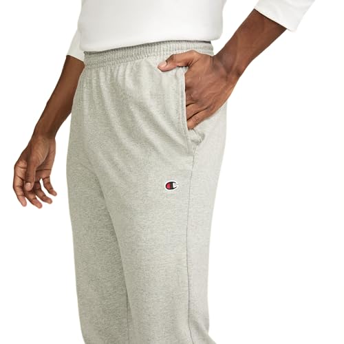 Image of Champion Men's Open-Bottom Lounge Pants, Standard Fit, Lightweight 100% Cotton, Available in Regular and Big & Tall