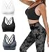 AKAMC Women's Removable Padded Sports Bras Medium Support Workout Yoga Bra 3 Pack