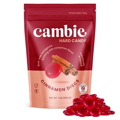 Image of Cambie Sugar Free Hard Candy, 1 lb of Sugar Free Candy Individually Wrapped, Cinnamon (Pack of 3)
