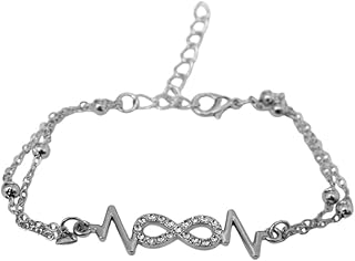 Stainless Steel Bracelet with Infinity Pendent for Women - Silver