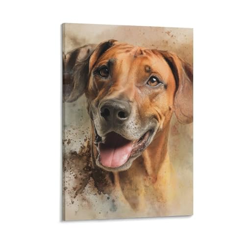 Impression sur toile Rhodesian Ridgeback aquarelle déco haut de gamme