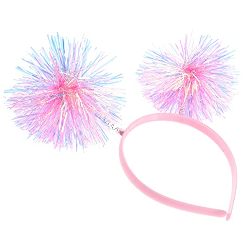 minkissy Sequin Pom Pom Headband for Women Adults - Pink Bopper Accessory