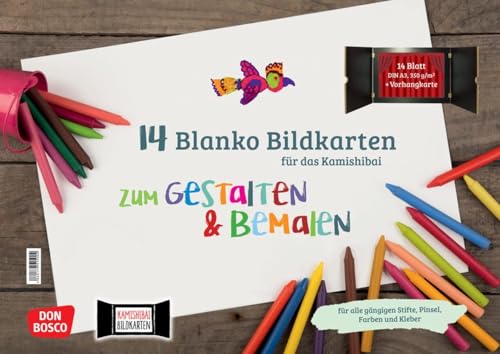 14 Blanko Bildkarten zum Gestalten & Bemalen für das Kamishibai: DIN A3, hochwertiger rein-weißer Karton, 350g. Zum Selbstgestalten und Malen einer ... (Zubehör für das Erzähltheater Kamishibai)