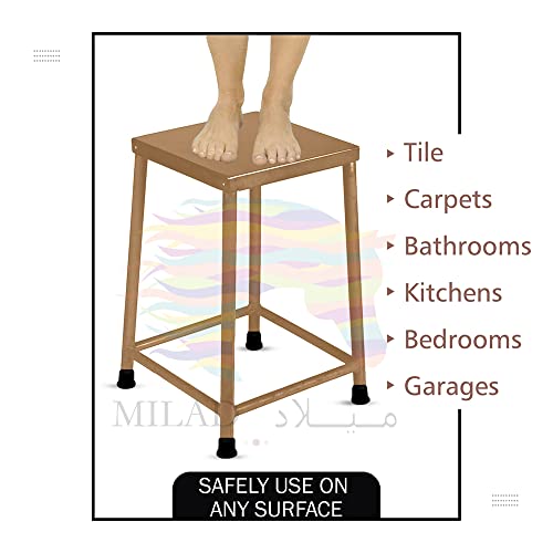 Image of MILAD SAIFIX Sitting Stool for Indoor Or Outdoor | Metal Lightweight | Stool for Office & Home, Kitchen & Garden | Heavy Duty Table (30 L x 30 W x 50 H CM's, Golden Color)
