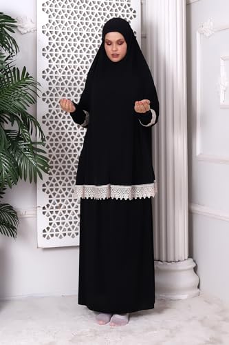 Image of Muslim Dresses for Women, Two-Piece Long Sleeve Islamic Prayer Dress, Hijab
