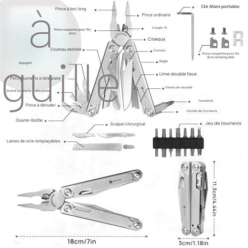 Outil multifonction doté de ciseaux et coupe-fil haute précision - 3