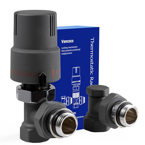 VANCOCO Robinet Thermostatique + Robinet de Retour Kit Complet 1/2 