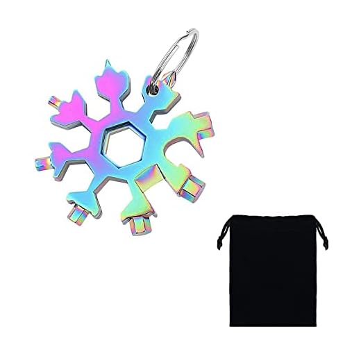 Snowflake Multi-Tool 18 en 1 Multiherramienta de Acero Inoxidable 18 en 1 Destornillador Abrebotellas, Llavero Regalos para Hombres Regalo del Día del Padre