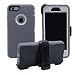 iPhone 6 Plus / 6S Plus Cover | 2-in-1 Screen Protector & Holster Case | Military Grade Edge-to-Edge Protection with carrying belt clip | Drop Proof Shockproof Dustproof | Grey / White