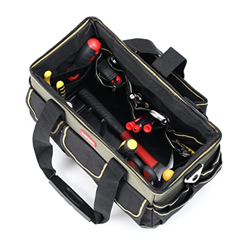 Justzon 15Inch 33-Pockets Tool Tote Bag With Handle, Tool Bag Organizer, Electrical Tool Bags, Hvac Tool Bag, Tool Caddy, Tool Bags For Electricians, Electrical And Maintenance Tool Bag #TOP2